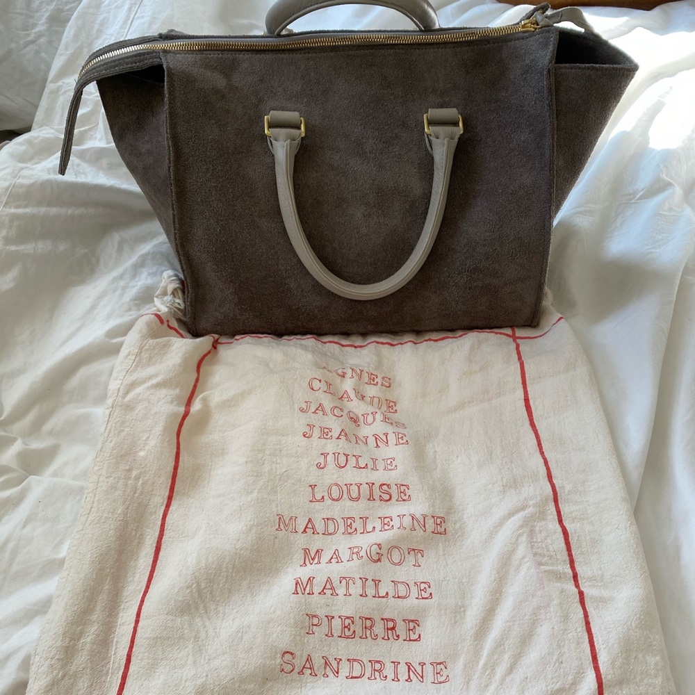 Clare V. Grey Suede Sandrine Satchel